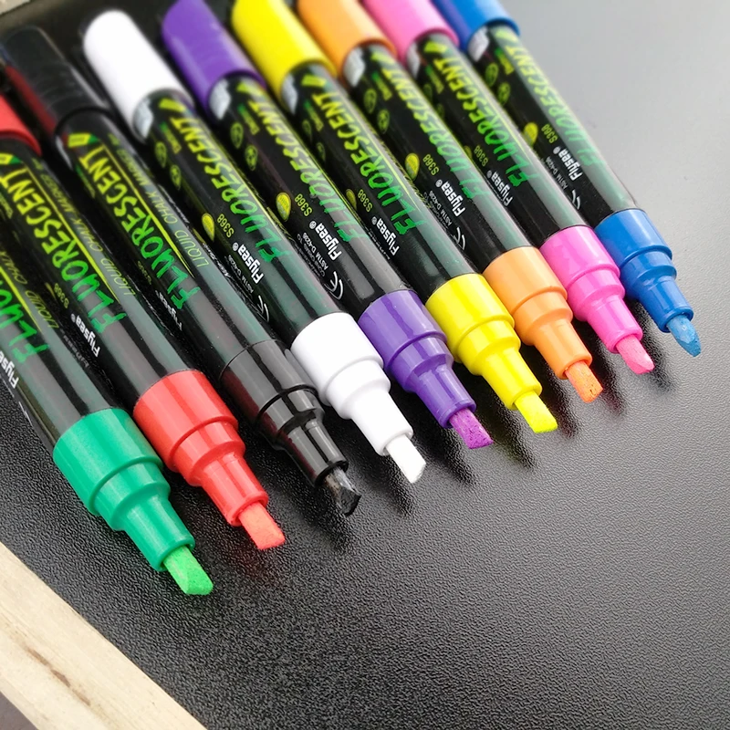 Reversible Tip Easy Wipe Off Electronic Fluorescent Marker Pen/Liquid Chalk on LED board glass