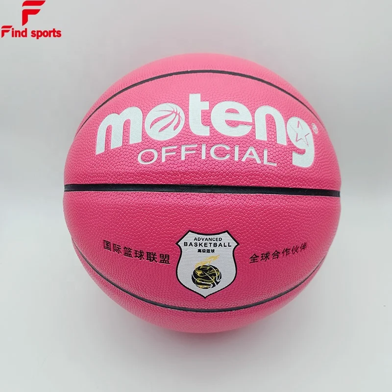pink gril women PU leather basketball OEM logo size 6 for gift or promotion WNBA ball