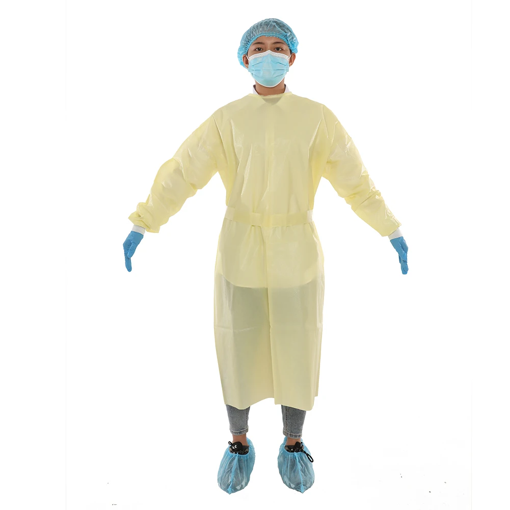 Customized Disposable Medical Isolation Gown PP SMS Visitor Gown Blue Color Waterproof Medical Gown Level 2