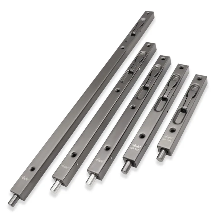 High Quality grey Door Lock Flush Bolt seal customize Stainless Steel Pivot Bolt Vertical Conceal Insert wooden door grey latch