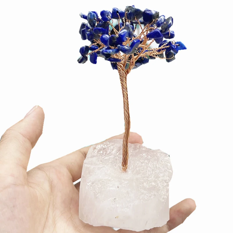 Натуральное Хрустальное сокровище, счастливое дерево, Хрустальный Лазурит, счастливое дерево фэн-шуй