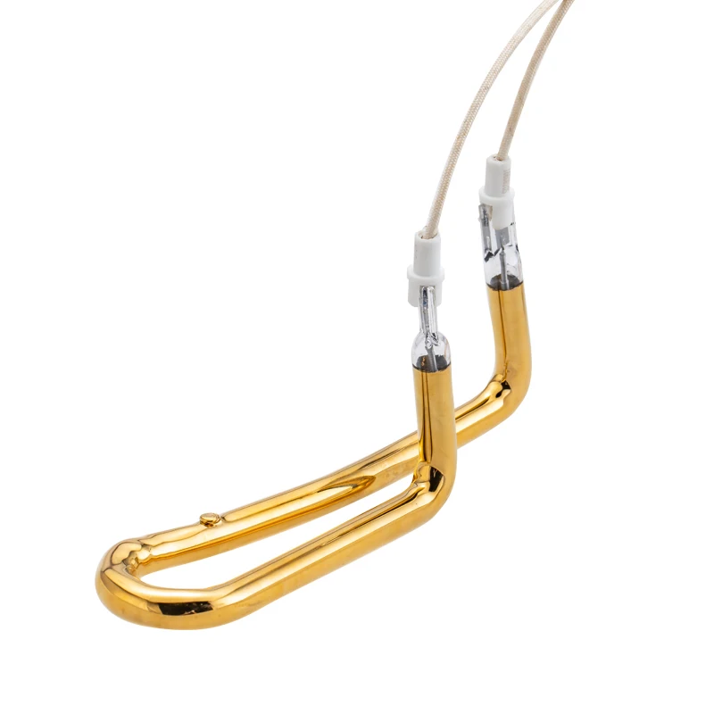 3D Shaped gold halogen heater tube ir lamp infrared heat lamp for paint