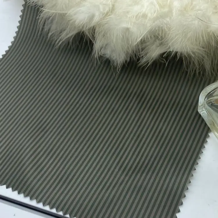 Gorgeous 100% polyester/45 55 viscose stripe garment fabric yarn dyed stripes fabric Xmas green for cloth lining