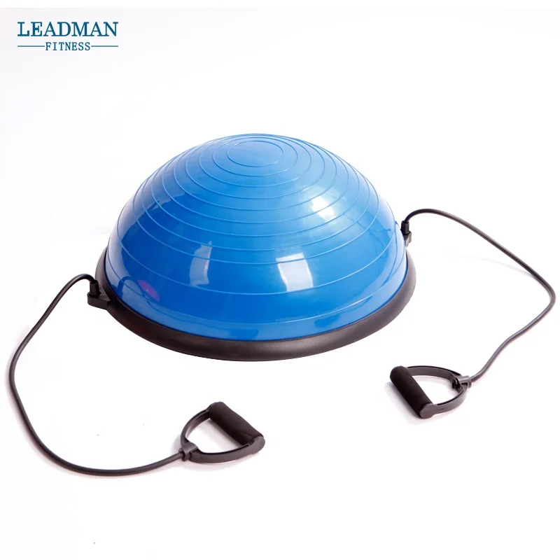 gym Half Ball with Resistant Band Yoga Ball Exercise Balance Stability Trainer Bosuing ball for Home Gym Core Training