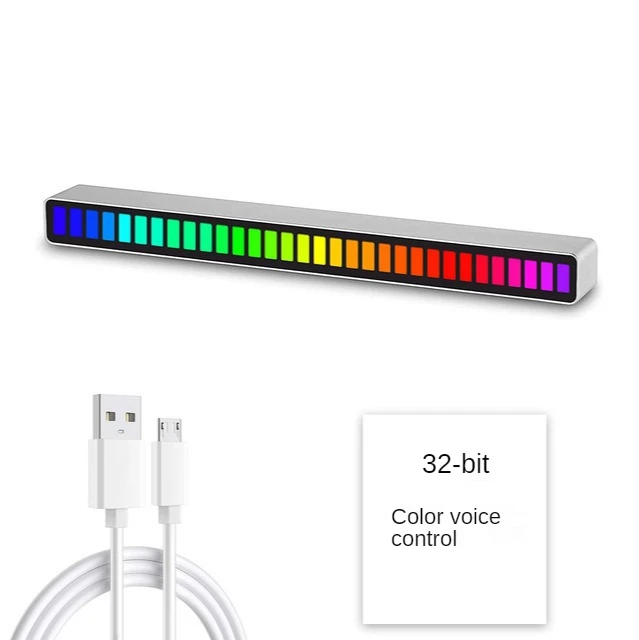 2021 LED Strip Light with Sound Control Pickup Rhythm Music Atmosphere Light RGB Music Light Bar USB Colorful Lamp For Car Part