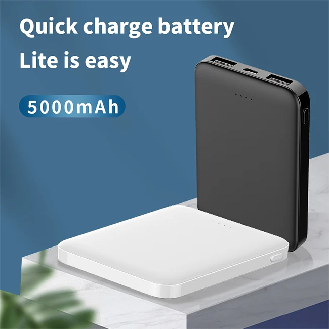 Factory price Slim portable dual USB micro mini mobile phone charger 5000mAh powerbank power bank 5000 mah power banks