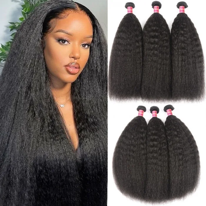 Human Hair 3 Bundles Straight Body Wave Kinky Curly Deep Wave Loose Wave Loose Deep Kinky Straight LONG Brazilian Hair