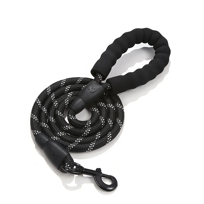 
Promotional price Wholesale Heavy Duty Soft Foam Handle Reflective Nylon rope pet lead dog leash 