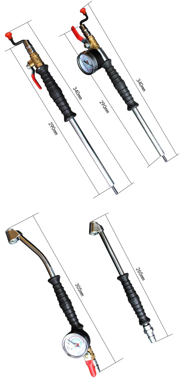 Heavy Duty Tire Inflator Gauge Air Compressor Accessories Dual Head Air Chuck
