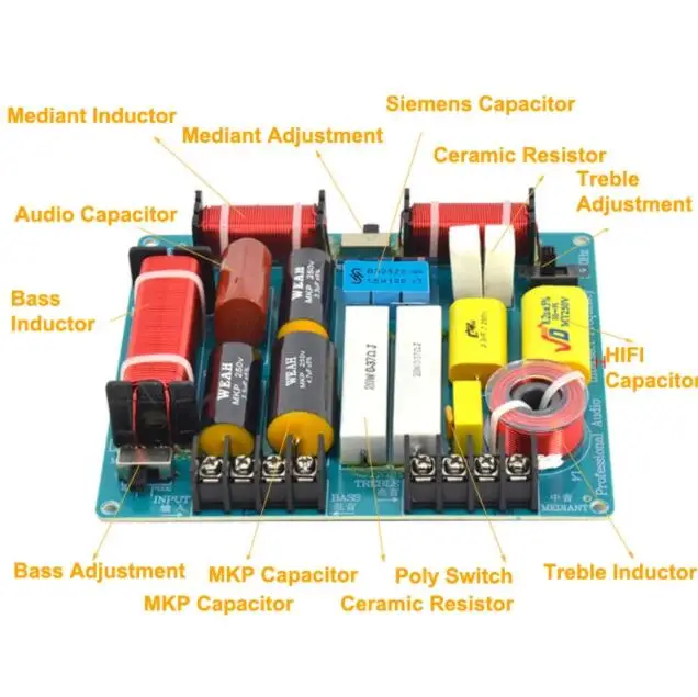 3 Way 350W Professional Speaker Frequency Divider KTV Stage Home Theater 3 Unit High Power Audio Crossover Filters