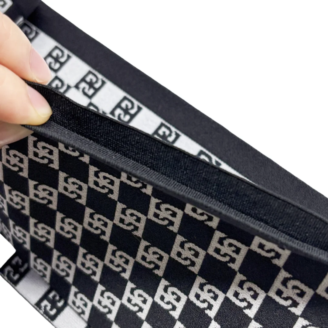 10cm Fold Over Jacquard Elastic Band Woven Sewing Open Side Elastic Band with Opening Edge For Elastic Waistband