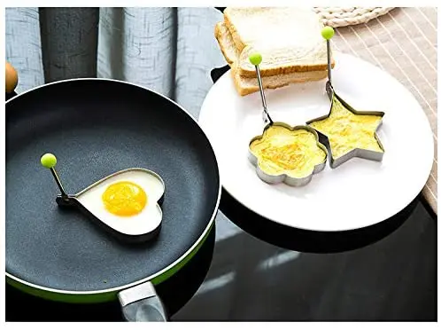 Stainless Steel Fried Egg Mold Rings Shaper Pancake Maker With Handle For Frying Cooking