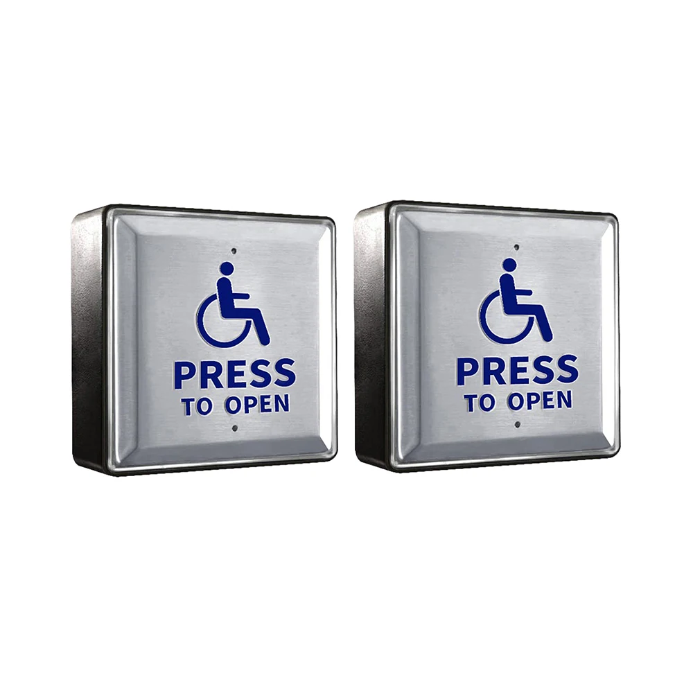 Low Energy Swing Door Disabled Hand Press To Open Switch Stainless Steel Handicap Push Buttons