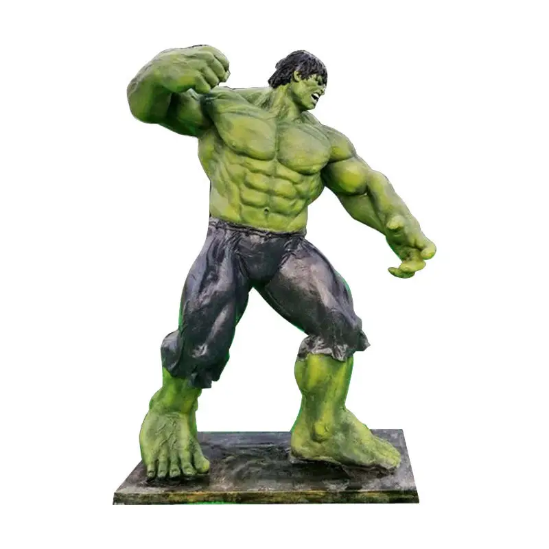 Life Size Fiberglass Super Hero Statues Hulk Iron man Spiderman Black Widow Thor Anti-Hulk Sculpture Mold