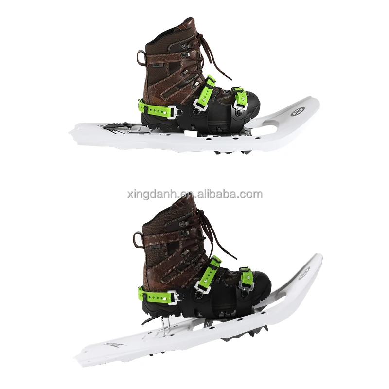 Light weight Plastic snowshoes with Double Hole Strap binding with heel lift All Terrain Snowshoes for Adults Youth