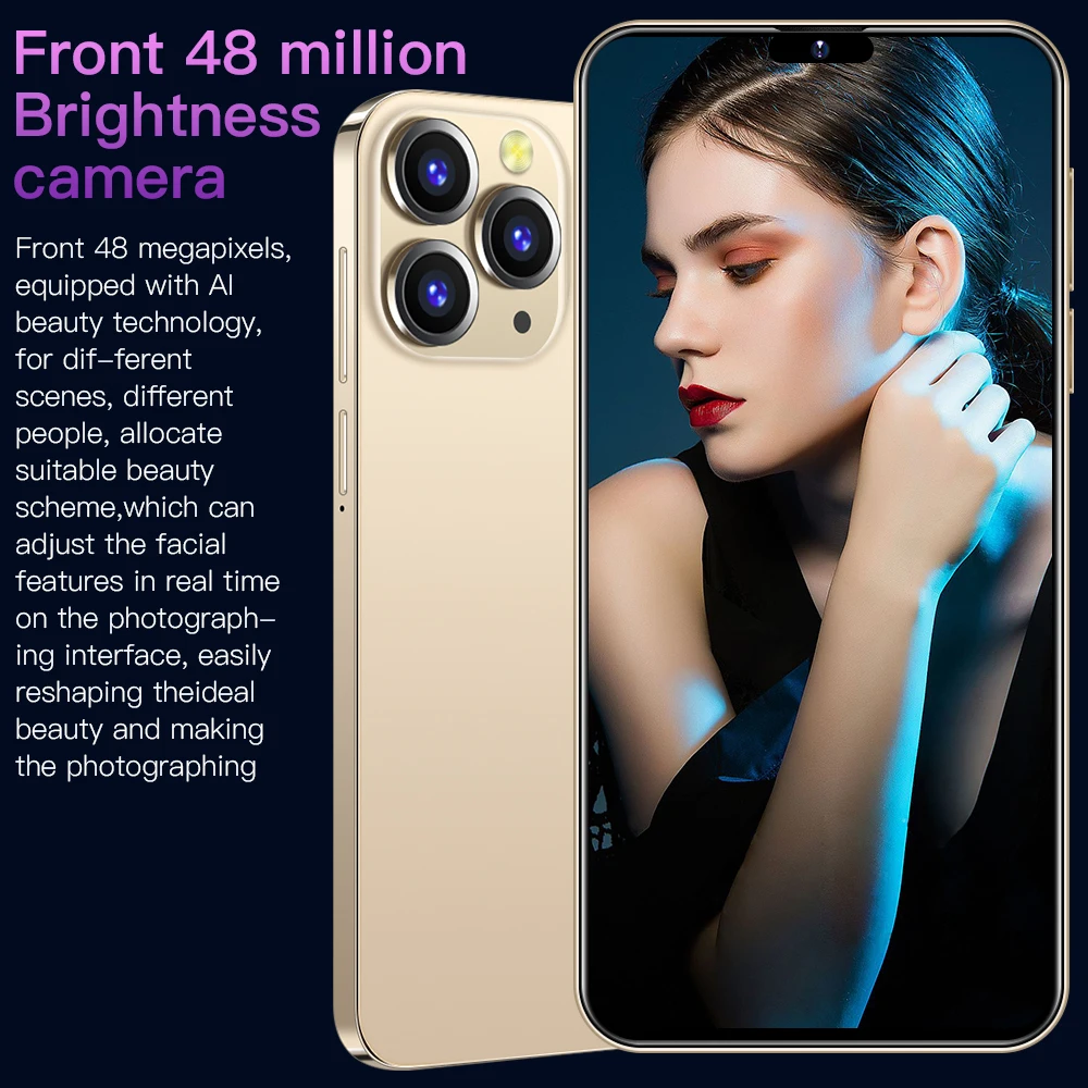 Factory Direct Sale I14 Pro Max 512gb Big Memory Mobile Phone With Beauty Camera Smart Phone Cellphone