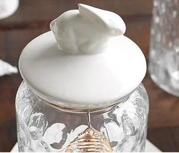 Storage Jars Popular Glass with Ceramic Lid Porcelain Lid Food Carton Glass Containers Multifunction CLASSIC Giveaways Cylinder