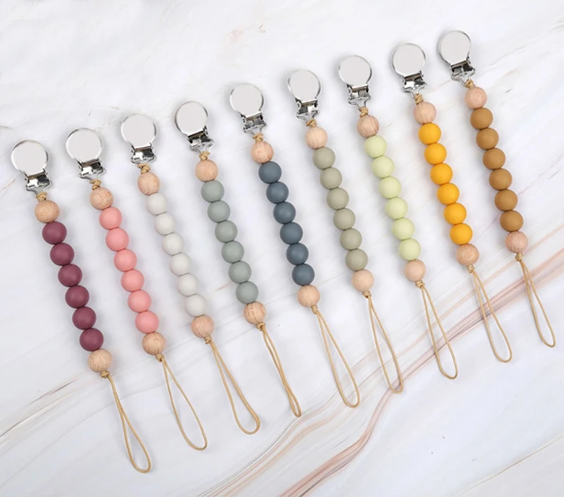 Оптовая продажа, изготовленная на заказ силиконовая цепочка-держатель для пустышки