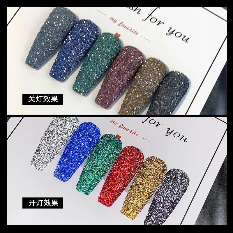 Wholesale Newest 6colors Diamond Powder Glittering Nail Powder