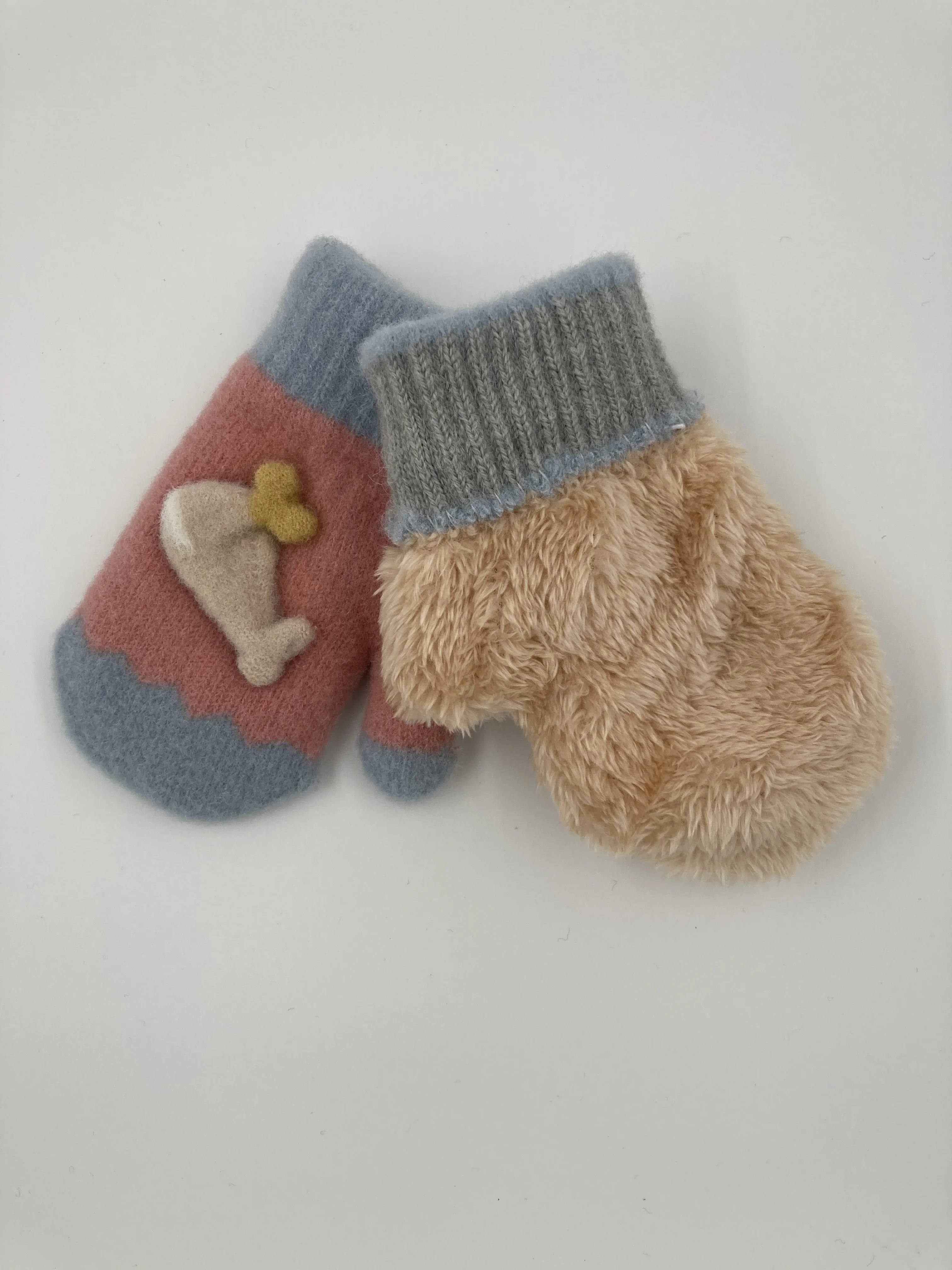 Wholesale Colourful Warm Soft Yarn Knitted  Winter Gloves Kid Mitten