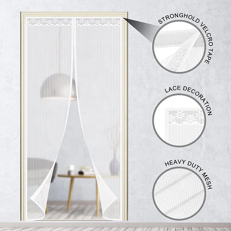 OEM/ODM Magnetic Mosquito Net for Door & Window Mosquito Net Pleated Mesh Fly Screen