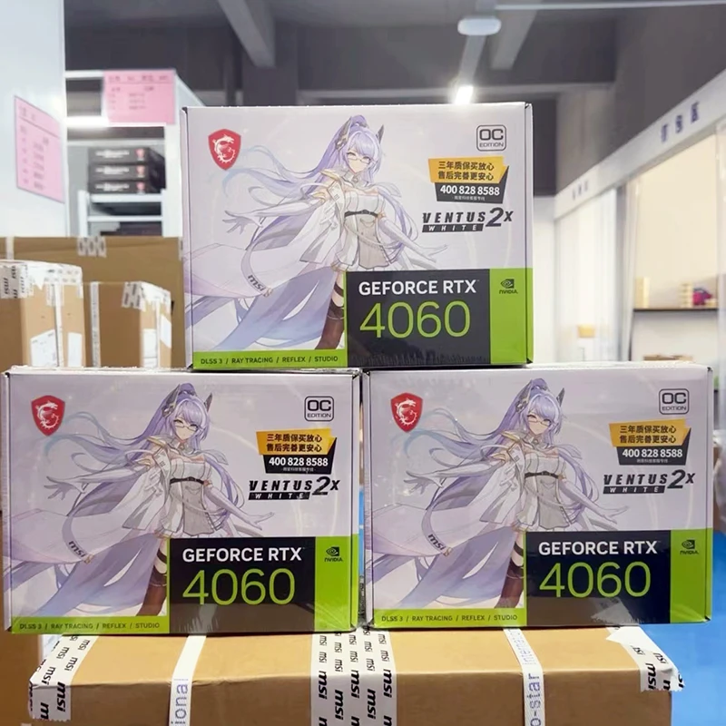 Brand new Msi Geforce RTX 4060 TI 4060TI Ventus Gaming X Trio 2x 3x oc 2 3 fans black white GPU 8gb graphics cards video card