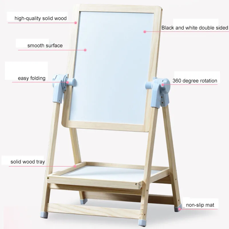 Wholesale Children Wooden Double-Sided Kids Easel with Storage -Ideal for Arts & Crafts Homeschooling Drawing