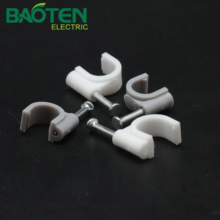 BAOTENG BT high quality plasity  round electrical clamp plastic with screw cable clip