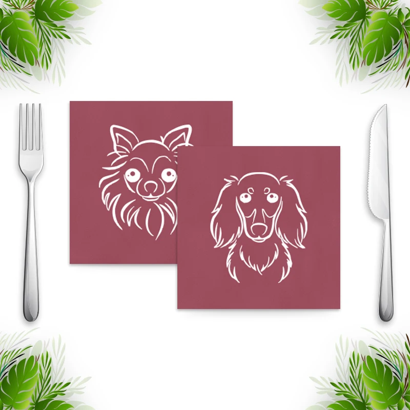 Customize Logo Printing Cutlery Disposable Christmas Wedding 1/8 Fold Airlaid Paper Napkins