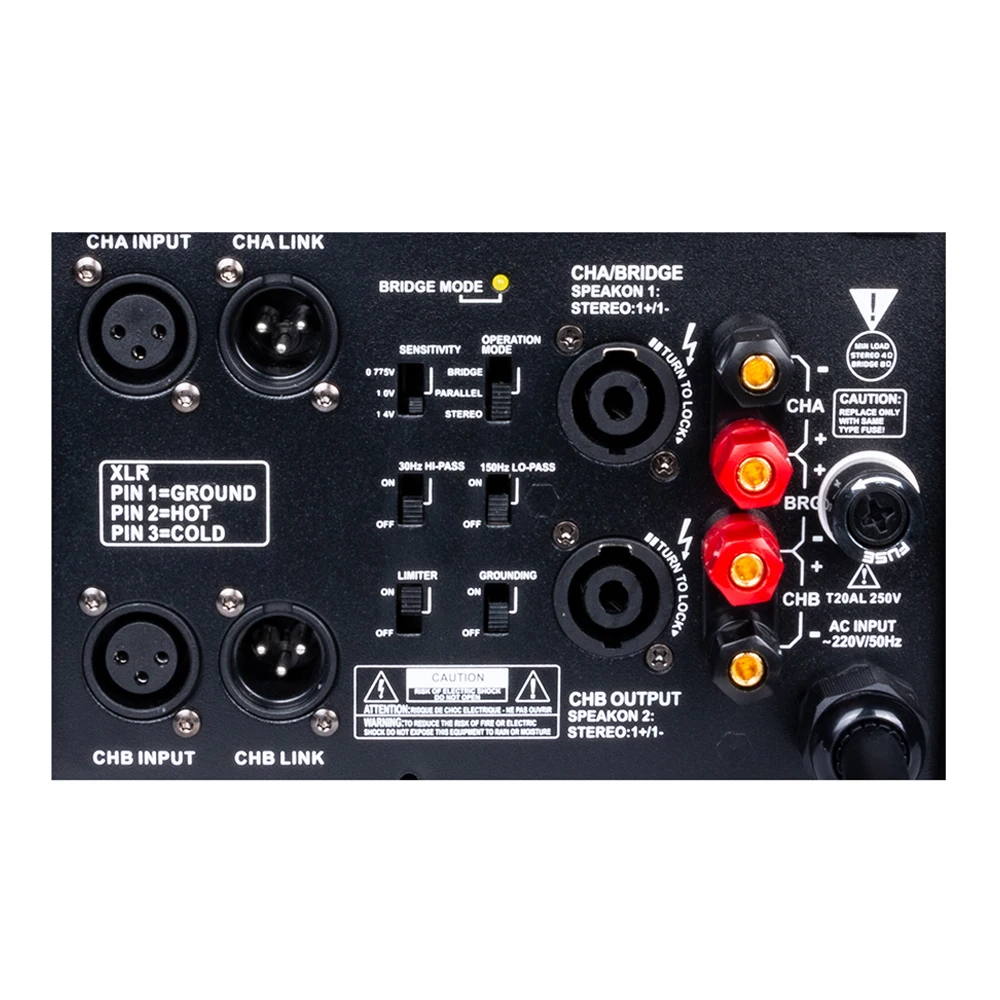 CA20 Hot sales 2*1300 W Class H Audio Power Amplifier 2 Channel DJ High Power Amplifier For Performance