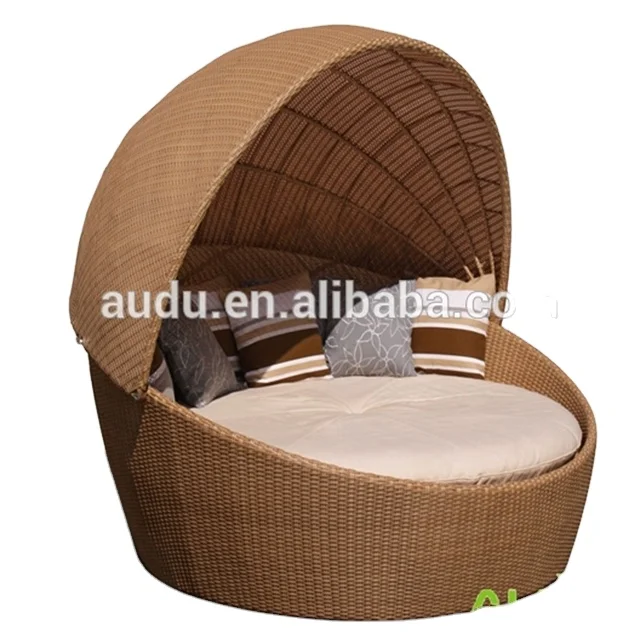 Audu 1 PC With Cover Rattan Adult Round Bed