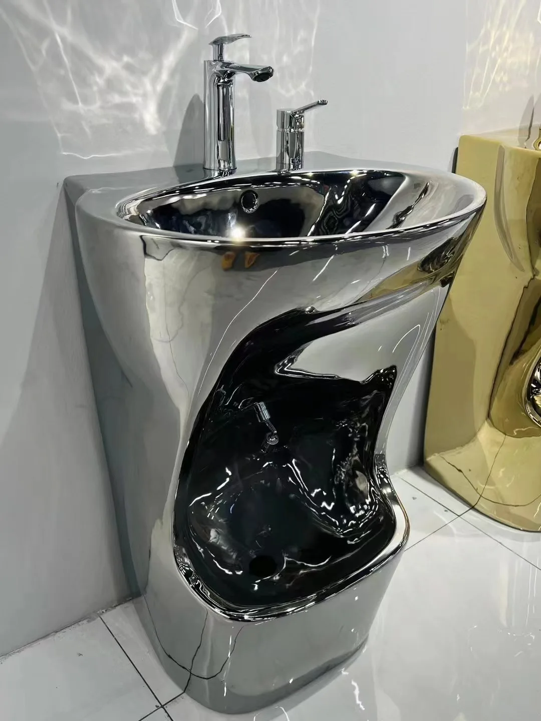 Custom automatic muslim prayer wash basin workplace muslim wash basin pedestal sink