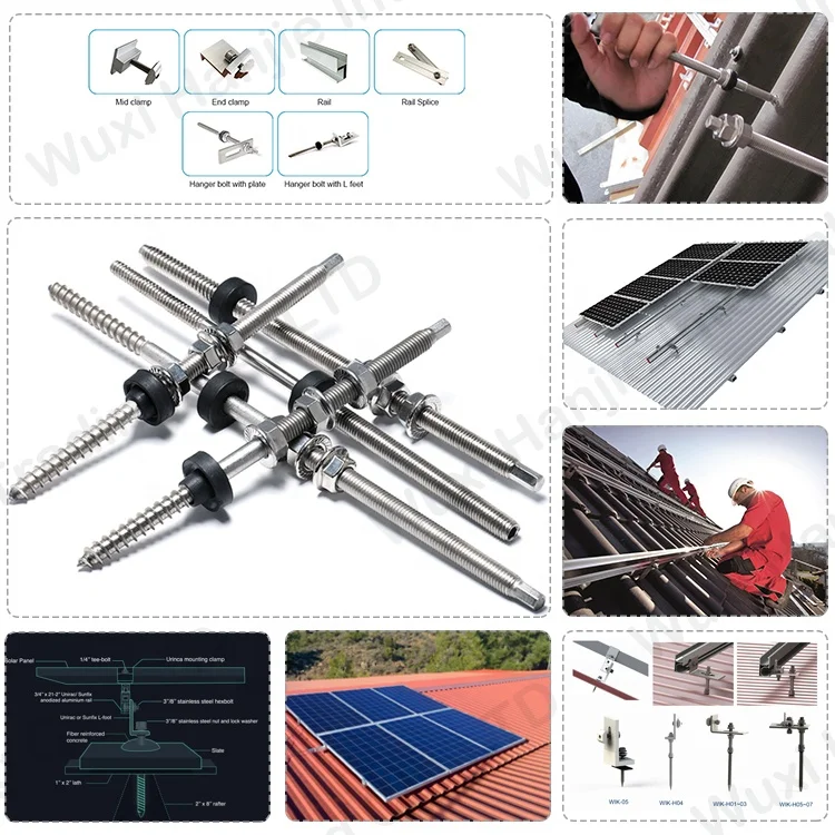 SS316 Solar Roof Mounting Double Threaded Screw