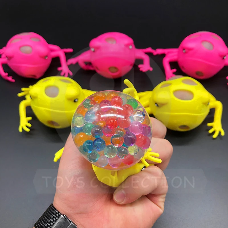 Yiwu JO Hot Sale Tiktok Pop Anti Stress Relief Fidget Toy For Kids Favor TPR Soft Touch Squeeze Funny Frog Beads Ball Toys