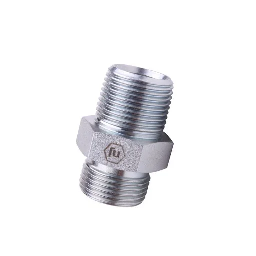 Ningbo Factory Straight Steel BSPT Male Thread Adapter Hydraulic
