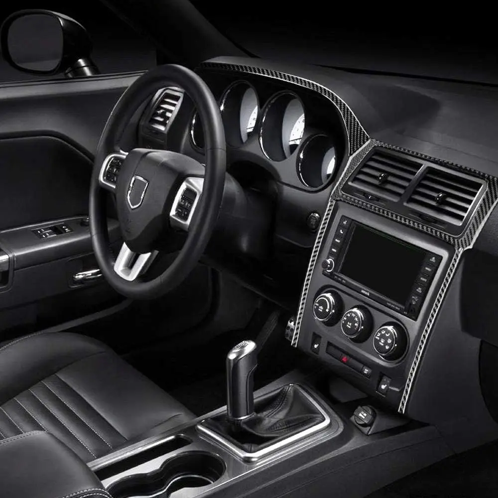 Car Center Control Dash Panel Sticker Carbon Fiber Interior Trim for Dodge Challenger 2008-2014 Accessories Interior decoration
