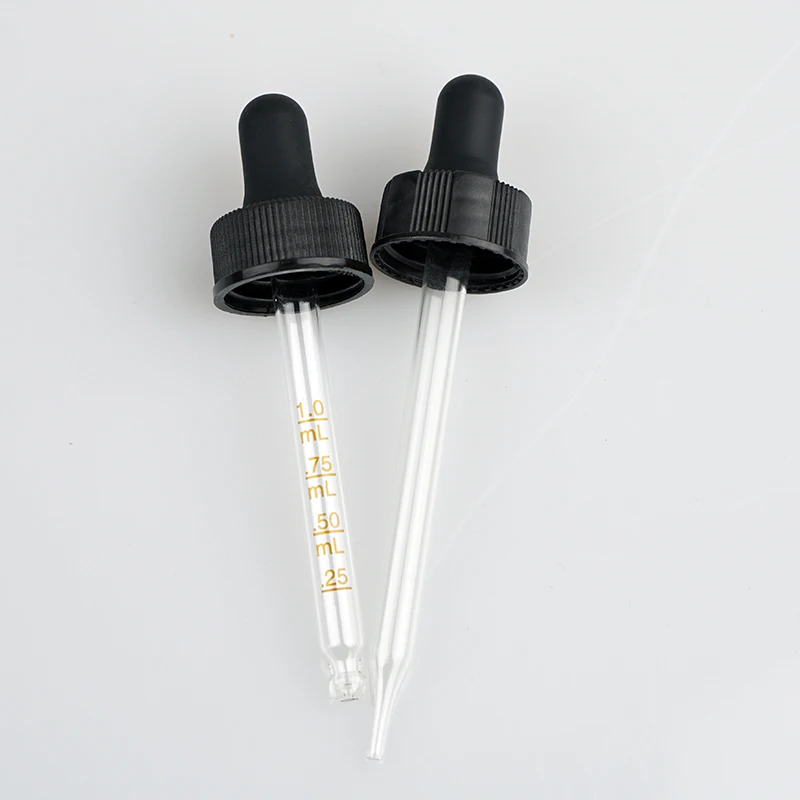 Boston Dropper cap 22/400 22mm Plastic pilfer proof lids with 91mm 92mm length pipette for Boston bottles