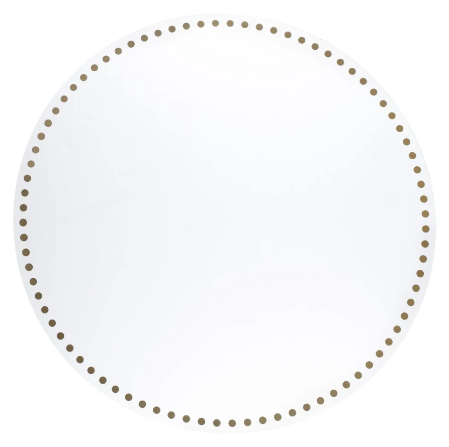 13.5 Inch Round Clear Lucite Classic Chargers with Gold Dot Line Border for Dishes