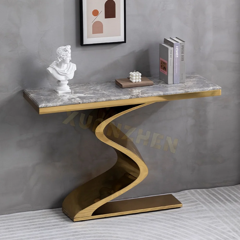 Living room furniture gold stainless steel console table luxury marble console table modern console tables CT028