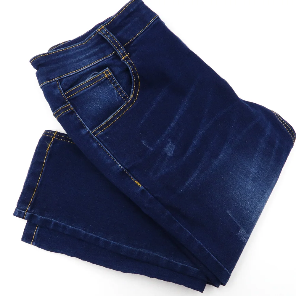 
Wholesales Indigo High Stretch Stain Denim Fabric Ladies Jeans 