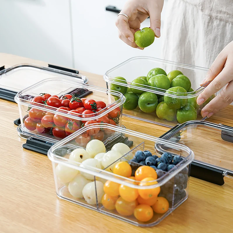 High Quality Pet Plastic Kitchen Organizer Storage Container Plastic Storage Box Plastic Lunch Box