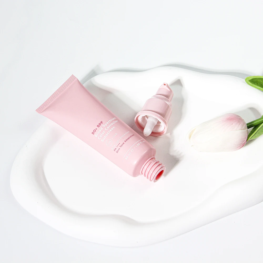 Custom 50ml Squeeze Tube BB / CC Cream Sunscreen SPF Lotion Cosmetic Packaging Tube With Airless Pump