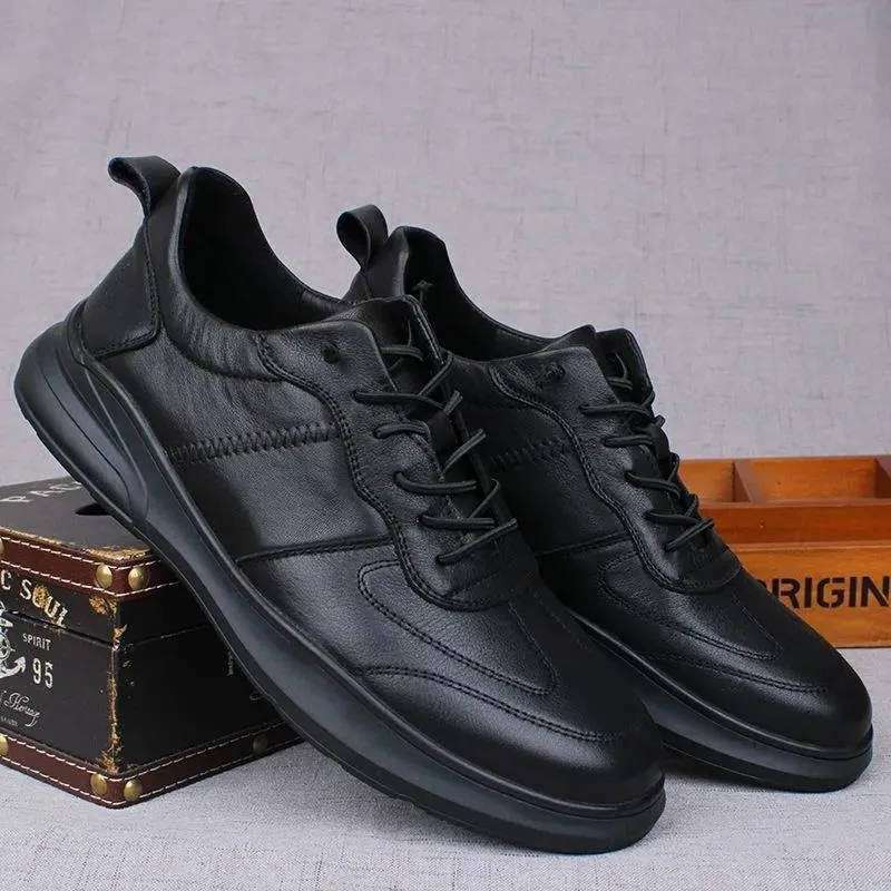 Big size  leather dress shoes for men trendy mens office shoes breathable casual men dress shoes