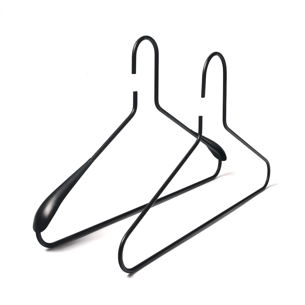 Heavy duty iron shirt clothes hangars black metal clothing hanger electroplated coat hanger