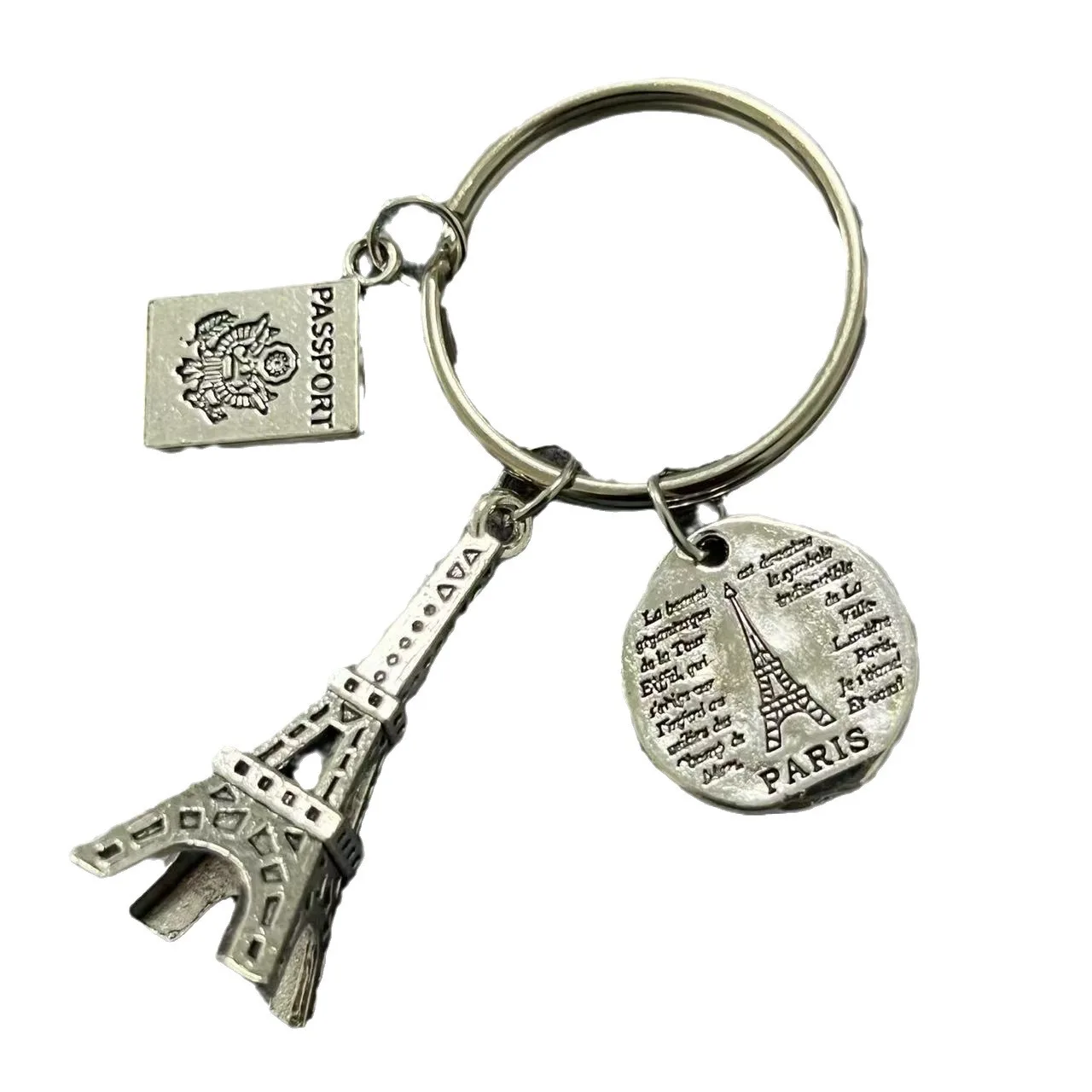 Mini Eiffel Tower Suitcase Keychains Modern Camera Passport Plane Travel Paris Souvenir Keychain for Women