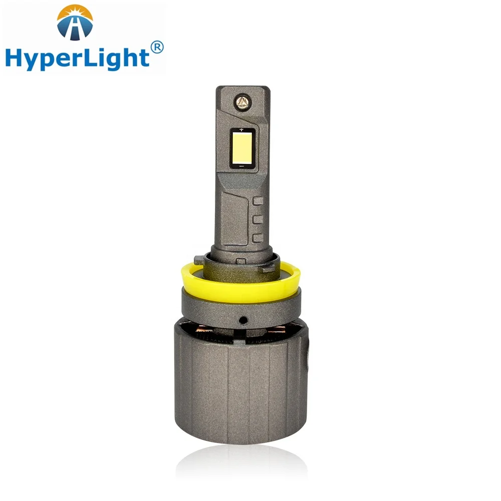 HyperLight P19 car led headlight 7535 chips led bulb 130W transparent headlight glass lens H9 H11 led conversion kit