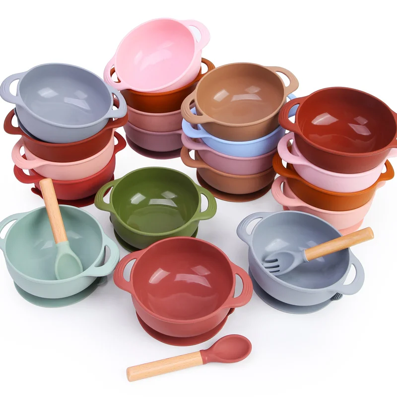 Kean BPA Free Eco-friendly High Quality Custom Kid Training Product Suction Plate Silicon Gift Silicone Feeding Set Baby Bowl