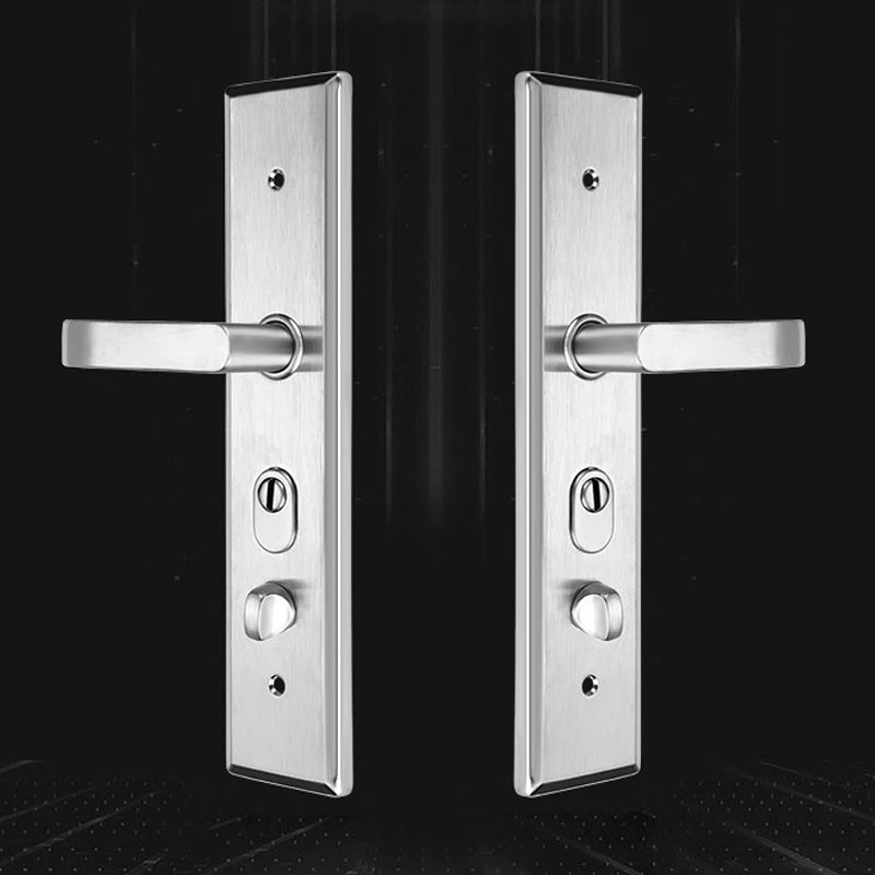 Stainless steel 201/304/316 door usage room door handle with plate lock simple style
