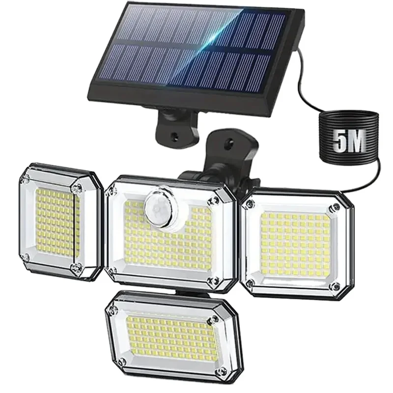 4 головки 333 светодиодная уличная лампа с датчиком движения водонепроницаемая настенная для загородного дома сада двора уличных фонарей