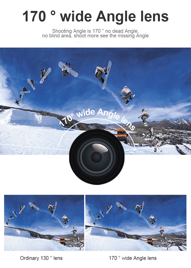 Extreme Sports 4k Hd Wifi Sport Action Cameras 1050mAh 30m Waterproof Sports Action Cameras